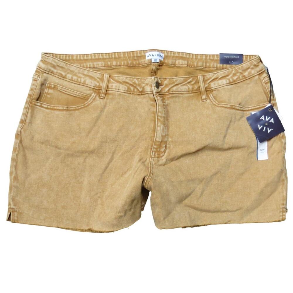 Ava & Viv Women's Plus Size Burnt Orange Mid-Rise Jean Shorts - Size 24W - NWT
